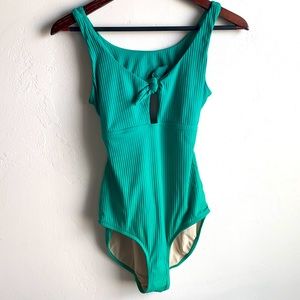 Albion Fit Swim Ribbed Top Knot One Piece Size Small
